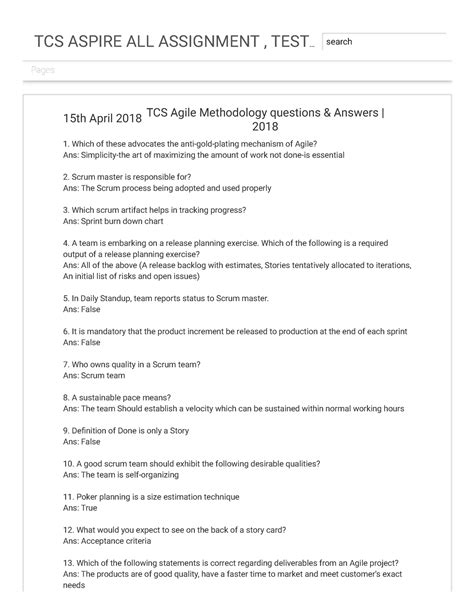 pdf 3 Agile 56978 E1. . Tcs agile e1 quiz answers studocu